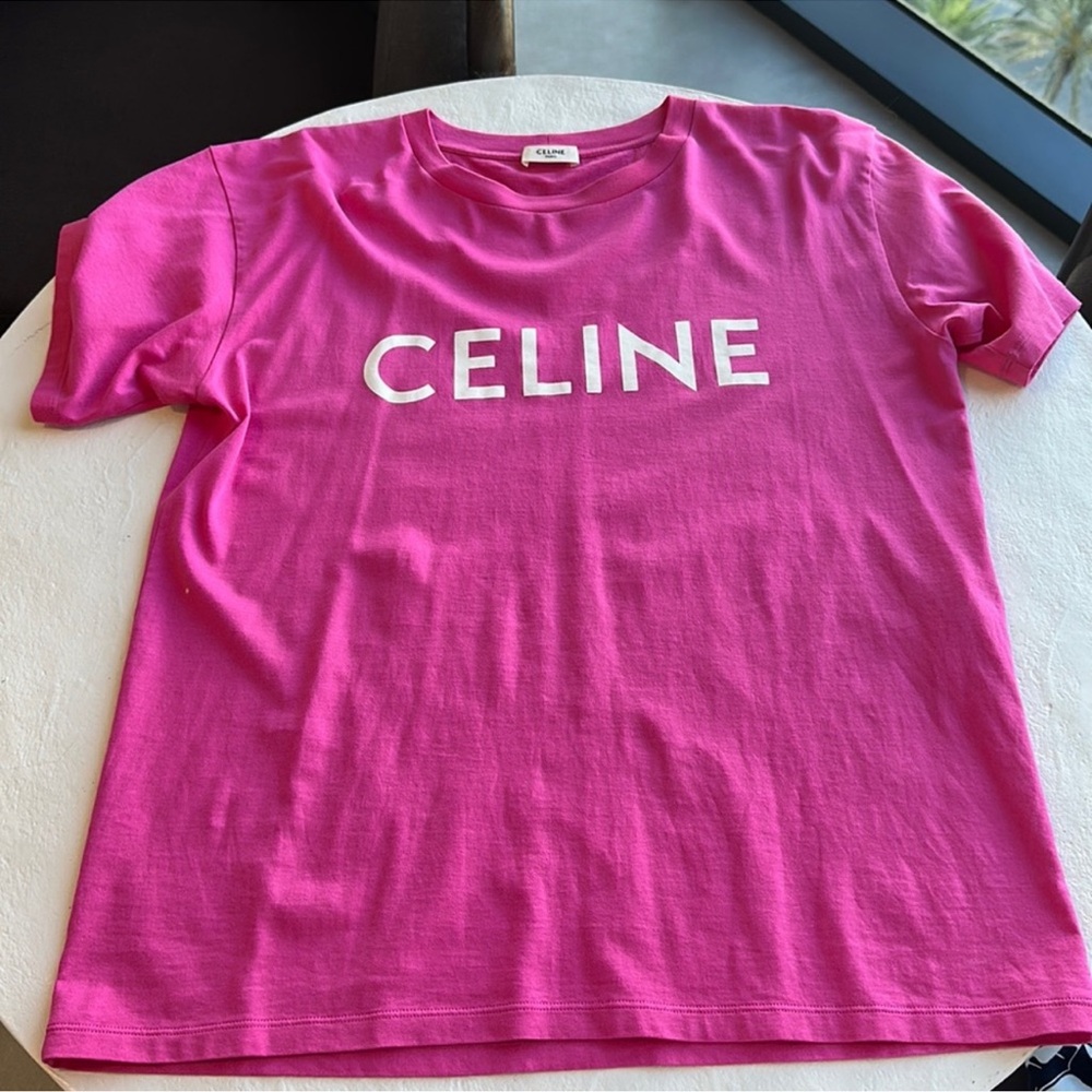 CELINE pink oversized shirt